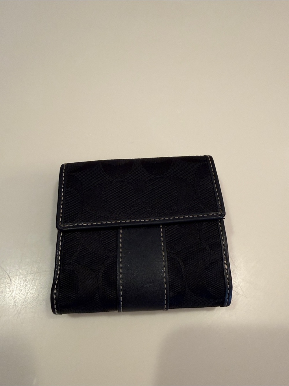 Coach Black Signature Fold Wallet